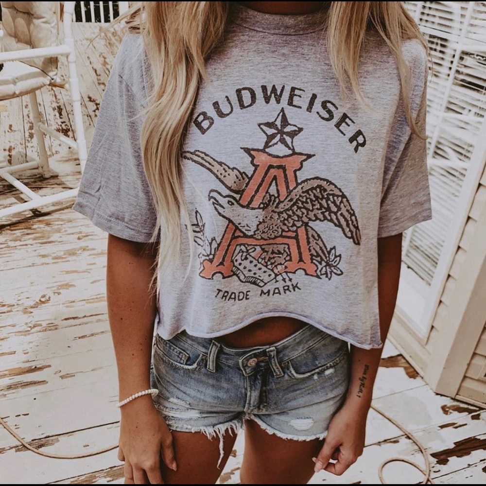 NWOT Budweiser cropped graphic tee